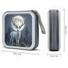 FodPand Moonlight Deer CD Case 40 Capacity DVD Case Hard Plastic Disc Booklet VCD Storage Box Portable Zipper DVD Holder Large Media Binder for Car Home Office Travel view 2