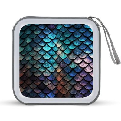 FodPand 3D Magical Dragon Scales Pattern CD Case 40 Capacity DVD Case Hard Plastic Disc Booklet VCD Storage Box Portable Zipper DVD Holder Large Media Binder for Car Home Office Travel