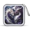 FodPand Purple And White Dragons CD Case 40 Capacity DVD Case Hard Plastic Disc Booklet VCD Storage Box Portable Zipper DVD Holder Large Media Binder for Car Home Office Travel view 1