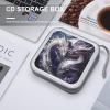 FodPand Purple And White Dragons CD Case 40 Capacity DVD Case Hard Plastic Disc Booklet VCD Storage Box Portable Zipper DVD Holder Large Media Binder for Car Home Office Travel view 4