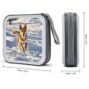 FodPand Dog Chasing in The Snow CD Case 40 Capacity DVD Case Hard Plastic Disc Booklet VCD Storage Box Portable Zipper DVD Holder Large Media Binder for Car Home Office Travel view 2