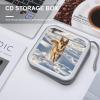 FodPand Dog Chasing in The Snow CD Case 40 Capacity DVD Case Hard Plastic Disc Booklet VCD Storage Box Portable Zipper DVD Holder Large Media Binder for Car Home Office Travel view 4