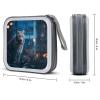 FodPand Female Lynx CD Case 40 Capacity DVD Case Hard Plastic Disc Booklet VCD Storage Box Portable Zipper DVD Holder Large Media Binder for Car Home Office Travel view 2