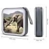 FodPand Elephants Animals CD Case 40 Capacity DVD Case Hard Plastic Disc Booklet VCD Storage Box Portable Zipper DVD Holder Large Media Binder for Car Home Office Travel view 2