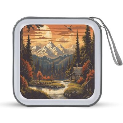 FodPand Great Outdoors CD Case 40 Capacity DVD Case Hard Plastic Disc Booklet VCD Storage Box Portable Zipper DVD Holder Large Media Binder for Car Home Office Travel