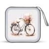 FodPand Bicycle in The Rain CD Case 40 Capacity DVD Case Hard Plastic Disc Booklet VCD Storage Box Portable Zipper DVD Holder Large Media Binder for Car Home Office Travel view 1