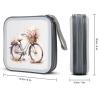 FodPand Bicycle in The Rain CD Case 40 Capacity DVD Case Hard Plastic Disc Booklet VCD Storage Box Portable Zipper DVD Holder Large Media Binder for Car Home Office Travel view 2