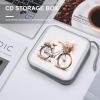 FodPand Bicycle in The Rain CD Case 40 Capacity DVD Case Hard Plastic Disc Booklet VCD Storage Box Portable Zipper DVD Holder Large Media Binder for Car Home Office Travel view 4