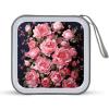 FodPand Peony Flowers CD Case 40 Capacity DVD Case Hard Plastic Disc Booklet VCD Storage Box Portable Zipper DVD Holder Large Media Binder for Car Home Office Travel view 1