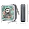 FodPand Animal Sloth Mint Green CD Case 40 Capacity DVD Case Hard Plastic Disc Booklet VCD Storage Box Portable Zipper DVD Holder Large Media Binder for Car Home Office Travel view 2