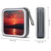 FodPand Fiery Red Sunset CD Case 40 Capacity DVD Case Hard Plastic Disc Booklet VCD Storage Box Portable Zipper DVD Holder Large Media Binder for Car Home Office Travel view 2