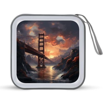 FodPand Bridge CD Case 40 Capacity DVD Case Hard Plastic Disc Booklet VCD Storage Box Portable Zipper DVD Holder Large Media Binder for Car Home Office Travel