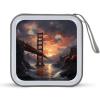 FodPand Bridge CD Case 40 Capacity DVD Case Hard Plastic Disc Booklet VCD Storage Box Portable Zipper DVD Holder Large Media Binder for Car Home Office Travel view 1