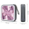 FodPand Pearl Purple Marble CD Case 40 Capacity DVD Case Hard Plastic Disc Booklet VCD Storage Box Portable Zipper DVD Holder Large Media Binder for Car Home Office Travel view 2