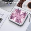 FodPand Pearl Purple Marble CD Case 40 Capacity DVD Case Hard Plastic Disc Booklet VCD Storage Box Portable Zipper DVD Holder Large Media Binder for Car Home Office Travel view 4