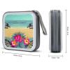 FodPand Hello Hawaii CD Case 40 Capacity DVD Case Hard Plastic Disc Booklet VCD Storage Box Portable Zipper DVD Holder Large Media Binder for Car Home Office Travel view 2