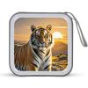 FodPand Rising Sun Tiger CD Case 40 Capacity DVD Case Hard Plastic Disc Booklet VCD Storage Box Portable Zipper DVD Holder Large Media Binder for Car Home Office Travel view 1