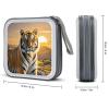 FodPand Rising Sun Tiger CD Case 40 Capacity DVD Case Hard Plastic Disc Booklet VCD Storage Box Portable Zipper DVD Holder Large Media Binder for Car Home Office Travel view 2