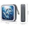 FodPand Dolphins Art CD Case 40 Capacity DVD Case Hard Plastic Disc Booklet VCD Storage Box Portable Zipper DVD Holder Large Media Binder for Car Home Office Travel view 2