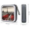 FodPand Paris CD Case 40 Capacity DVD Case Hard Plastic Disc Booklet VCD Storage Box Portable Zipper DVD Holder Large Media Binder for Car Home Office Travel view 2