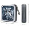 FodPand Grey And White Owl CD Case 40 Capacity DVD Case Hard Plastic Disc Booklet VCD Storage Box Portable Zipper DVD Holder Large Media Binder for Car Home Office Travel view 2