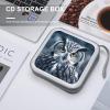 FodPand Grey And White Owl CD Case 40 Capacity DVD Case Hard Plastic Disc Booklet VCD Storage Box Portable Zipper DVD Holder Large Media Binder for Car Home Office Travel view 4
