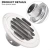 60mm Round Stainless Steel Vent Grille for Exterior Wall , Rust-Resistant Outdoor Air Ventilation Cover, Silver Duct Grill (Pack) view 3