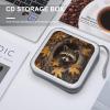 FodPand Raccoon in The Fall Tree Hole CD Case 40 Capacity DVD Case Hard Plastic Disc Booklet VCD Storage Box Portable Zipper DVD Holder Large Media Binder for Car Home Office Travel view 4