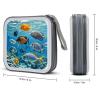 FodPand Fish in The Sea CD Case 40 Capacity DVD Case Hard Plastic Disc Booklet VCD Storage Box Portable Zipper DVD Holder Large Media Binder for Car Home Office Travel view 2