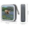 FodPand Bluebonnet Longhorn CD Case 40 Capacity DVD Case Hard Plastic Disc Booklet VCD Storage Box Portable Zipper DVD Holder Large Media Binder for Car Home Office Travel view 2