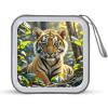 FodPand Jungle Tigers Cub CD Case 40 Capacity DVD Case Hard Plastic Disc Booklet VCD Storage Box Portable Zipper DVD Holder Large Media Binder for Car Home Office Travel view 1