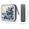 FodPand Field of Blueberries CD Case 40 Capacity DVD Case Hard Plastic Disc Booklet VCD Storage Box Portable Zipper DVD Holder Large Media Binder for Car Home Office Travel view 2