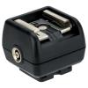 Compatible for Cameras Standard Hot Shoe Adapter with Extra PC Sync Port for Off Camera Flash Studio Light Strobes view 2