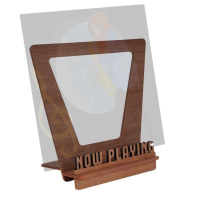 Vinyl Record Storage Rack - Wooden Organizer for LP Albums | Sturdy Solid Wood Construction with Sectioned Slots, Protects and Displays Records for Home, Office Music Studios 9.45x5.47x8.46in