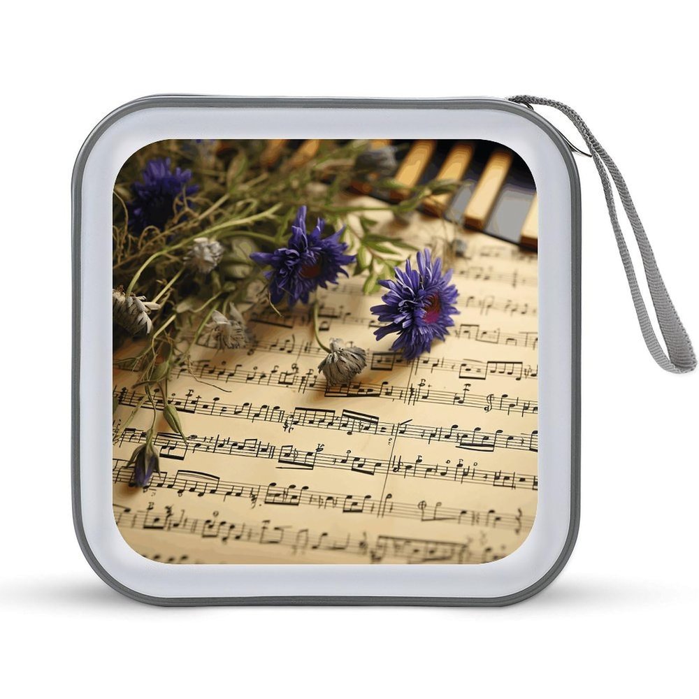 FodPand Music Sheet CD Case 40 Capacity DVD Case Hard Plastic Disc Booklet VCD Storage Box Portable Zipper DVD Holder Large Media Binder for Car Home Office Travel