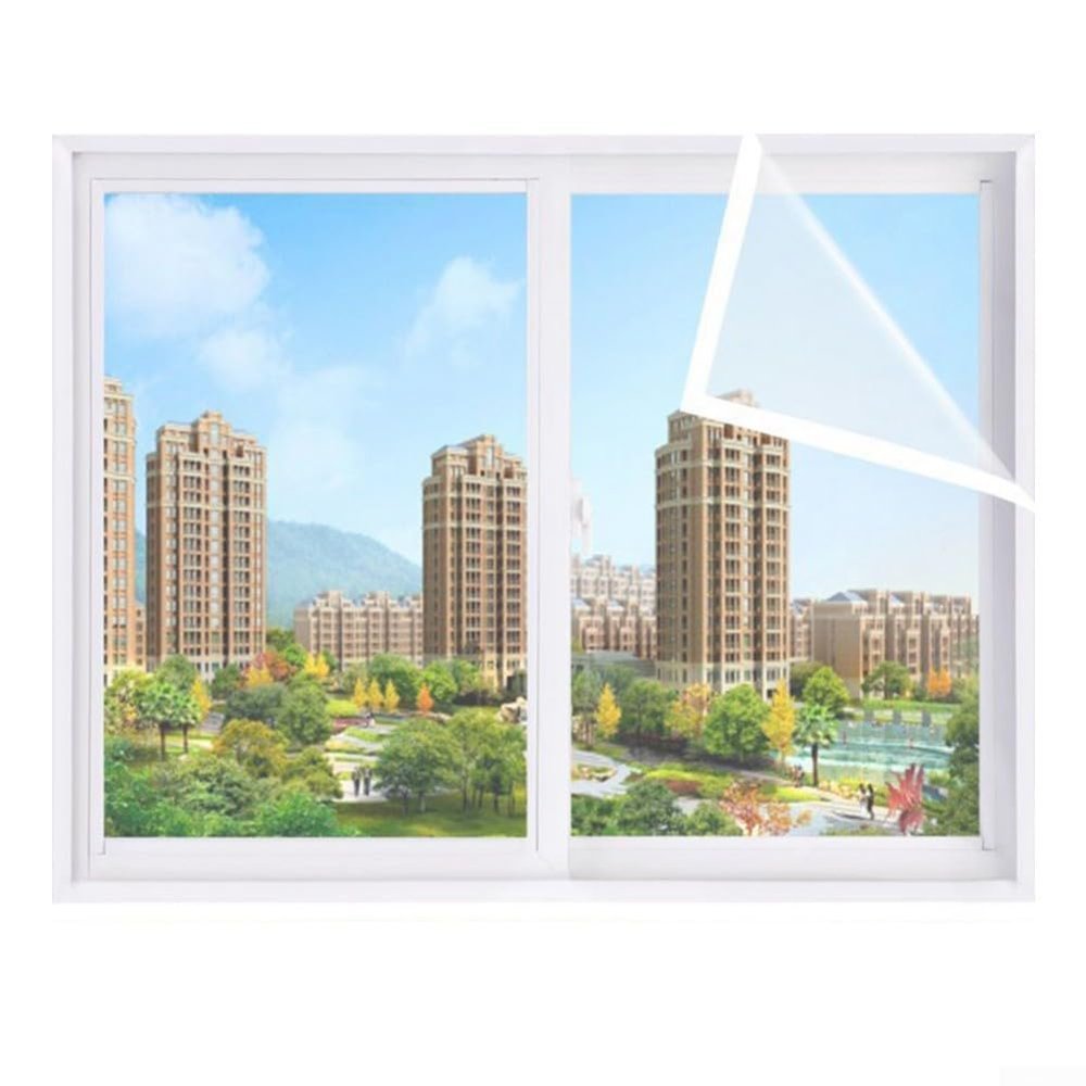Windproof Thermal Insulation Film for  PE Sealing Kit, Transparent Draft Stopper, Reusable Cold Weather Film, 120 x 200 cm(120x120cm)