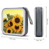 FodPand Sunflowers Floral CD Case 40 Capacity DVD Case Hard Plastic Disc Booklet VCD Storage Box Portable Zipper DVD Holder Large Media Binder for Car Home Office Travel view 2