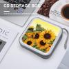 FodPand Sunflowers Floral CD Case 40 Capacity DVD Case Hard Plastic Disc Booklet VCD Storage Box Portable Zipper DVD Holder Large Media Binder for Car Home Office Travel view 4