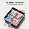 Silicone Bow Headphone Accessory Set,Stylish Headphone Decoration Clips, for Gaming & Casual Use,2-Pack 3D Cute Earphone Decorations (White) view 4