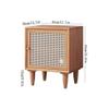 tanyunji001 CD Storage Rack, Home CD Record Wooden Storage Cabinet with Wickerwork Door Compact Bedside Table view 2