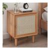 tanyunji001 CD Storage Rack, Home CD Record Wooden Storage Cabinet with Wickerwork Door Compact Bedside Table view 4