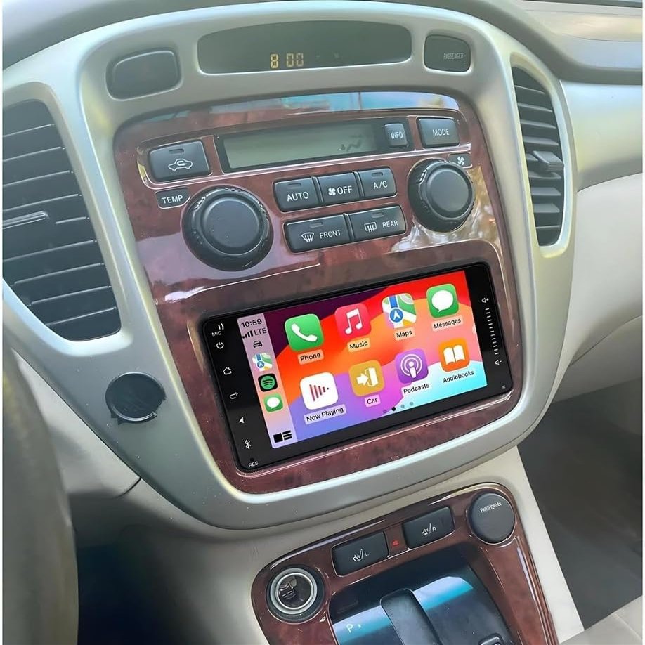 2+64G Doubel Din Car Stereo for Toyota Highlander 2001-2007,7" Touch Screen Car Radio for Scion xA 2004 2005 2006 Stereo with Wireless Carplay Android Auto Bluetooth Backup Camera GPS WiFi FM DSP SWC