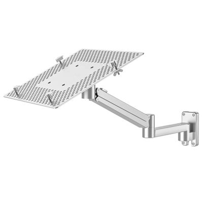 Wall Mount Laptop Holder with Adjustable Height and Angle, Aluminum Alloy Cooling Tray, Supports up to 6kg, Ideal for Office and Workstation