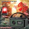 SPYMINNPOO Emergency Crank Radio, Portable Solar Weather Radio with Power Bank, LED Flashlight & Reading Lamp for Camping Survival (OD Green) view 3
