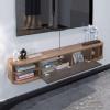 Wall Mounted TV Cabinet Narrow Floating TV Shelf Wall-Mounted Console, Modern Under Entertainment Stand with Open Storage Hanging TV Cabinet(Walnut) view 4