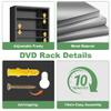 CBNTKI Metal CD Storage Shelf, 7 Tier Tall DVD Storage Cabinet with Adjustable Shelves, Freestanding Rack for Media, Video, Games, Black Bookshelf for Living Room, Media Room view 4