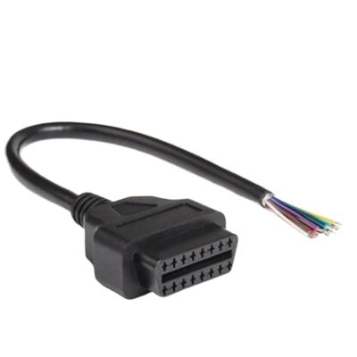HHYHCWSBO OBD2 16PIN Opening Female Male Cable for ELM327 Extension Adapter OBD Open Cord OBDII EOBD 16 Pin Adaptor 30cm OBD2(30cm Female Cable)