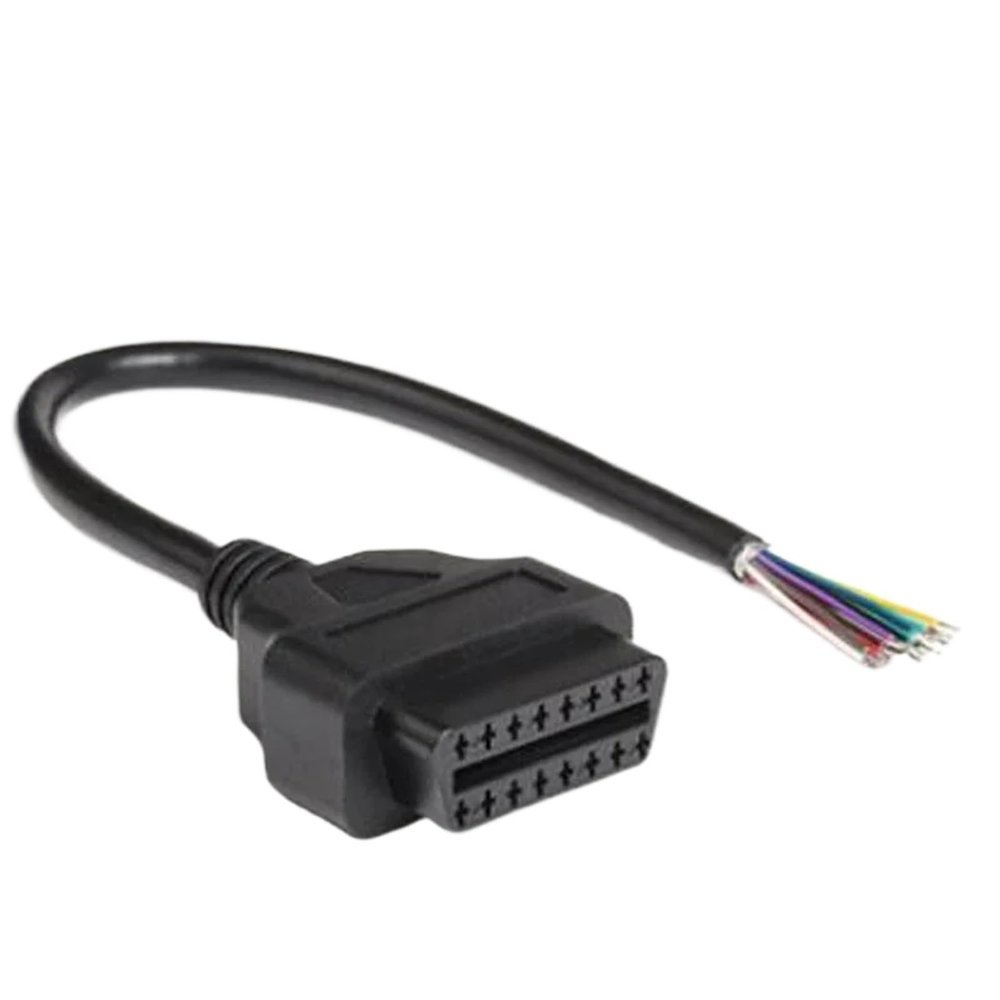 HHYHCWSBO OBD2 16PIN Opening Female Male Cable for ELM327 Extension Adapter OBD Open Cord OBDII EOBD 16 Pin Adaptor 30cm OBD2(30cm Female Cable)