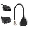 HHYHCWSBO OBD2 16PIN Opening Female Male Cable for ELM327 Extension Adapter OBD Open Cord OBDII EOBD 16 Pin Adaptor 30cm OBD2(30cm Female Cable) view 2