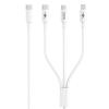 LOKLNEYK 3-in-1 USB Cable 6A 100W for TPE-c Fast Wire USB C Data Cord(White) view 1